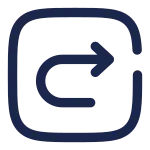 Undo Right Round Square SVG Icon